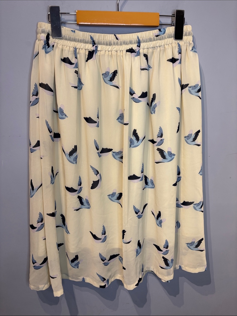 Pink Martini Blue Birds in Flight Flowy Skirt - Picture 3 of 6